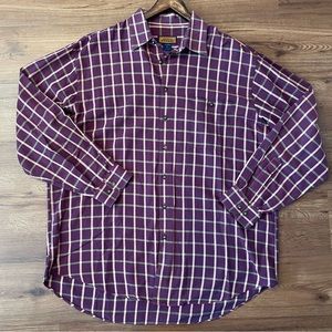 Scott Barber Men’s XL Maroon Multi Plaid Button Down Shirt